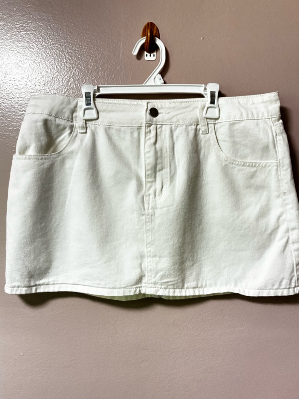 Song Of Style Aimee Song White Denim Mini Skirt XL Y2K 90s Minimalist New No Tag
